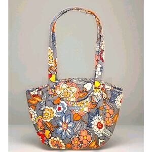 Vera Bradley Glena Tropical Evening Handbag Purse Hobo Double Strap Pocket Clean